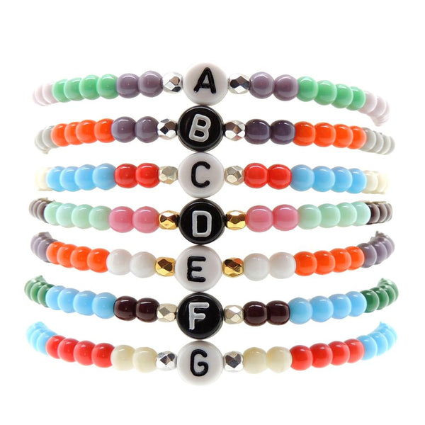 Bracelet hot sale beads letters