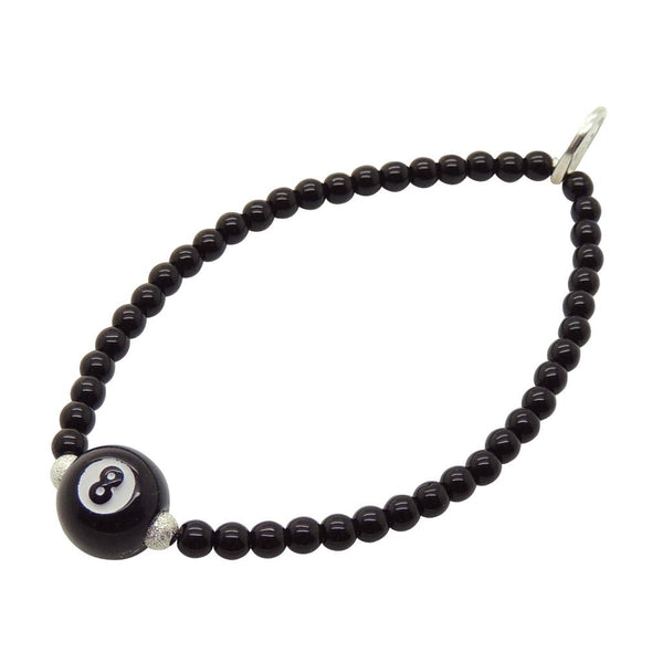 Magic 8 Ball Charm Glass Bead Bracelet