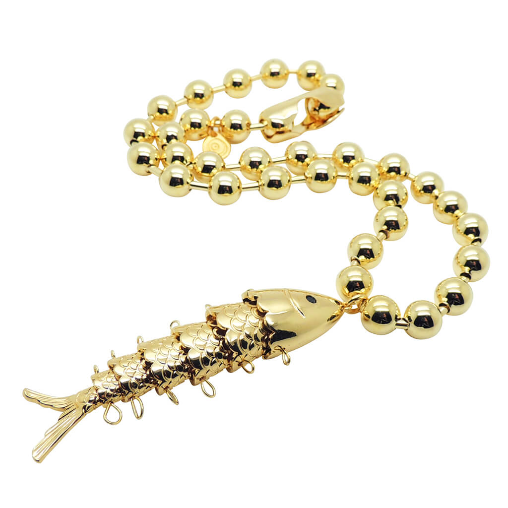 Dana Levy Maxi Fish Charm Ball Chain Necklace - Detail