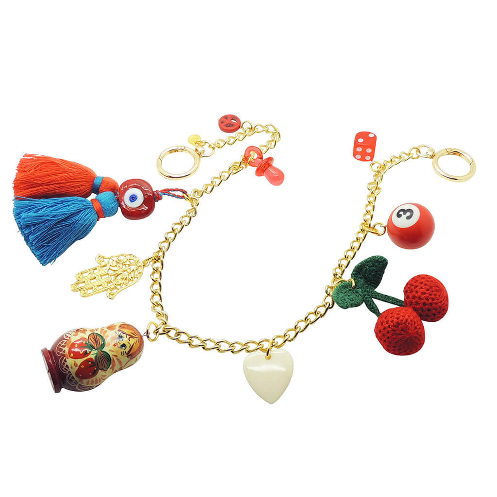 Dana Levy Maxi Lucky Charms Bag Charm - Red Lucky Charms 