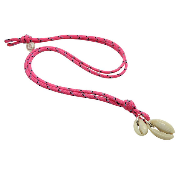 Men's Cowrie Shell Charm Duo Leather Cord Necklace