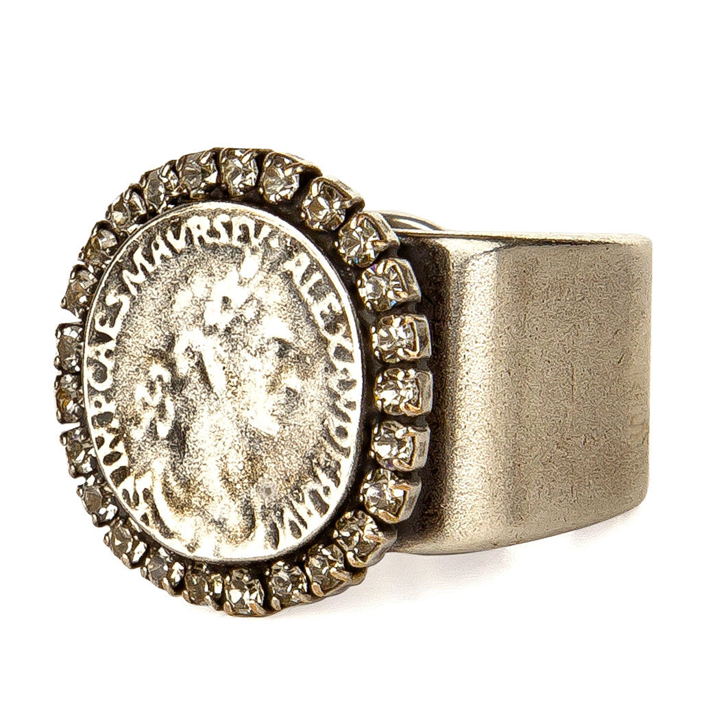 Solid 18K Gold Authentic Byzantine Ancient Heracles Silver Coin Ring  Diamond 0.30ct Roman Rings - AliExpress